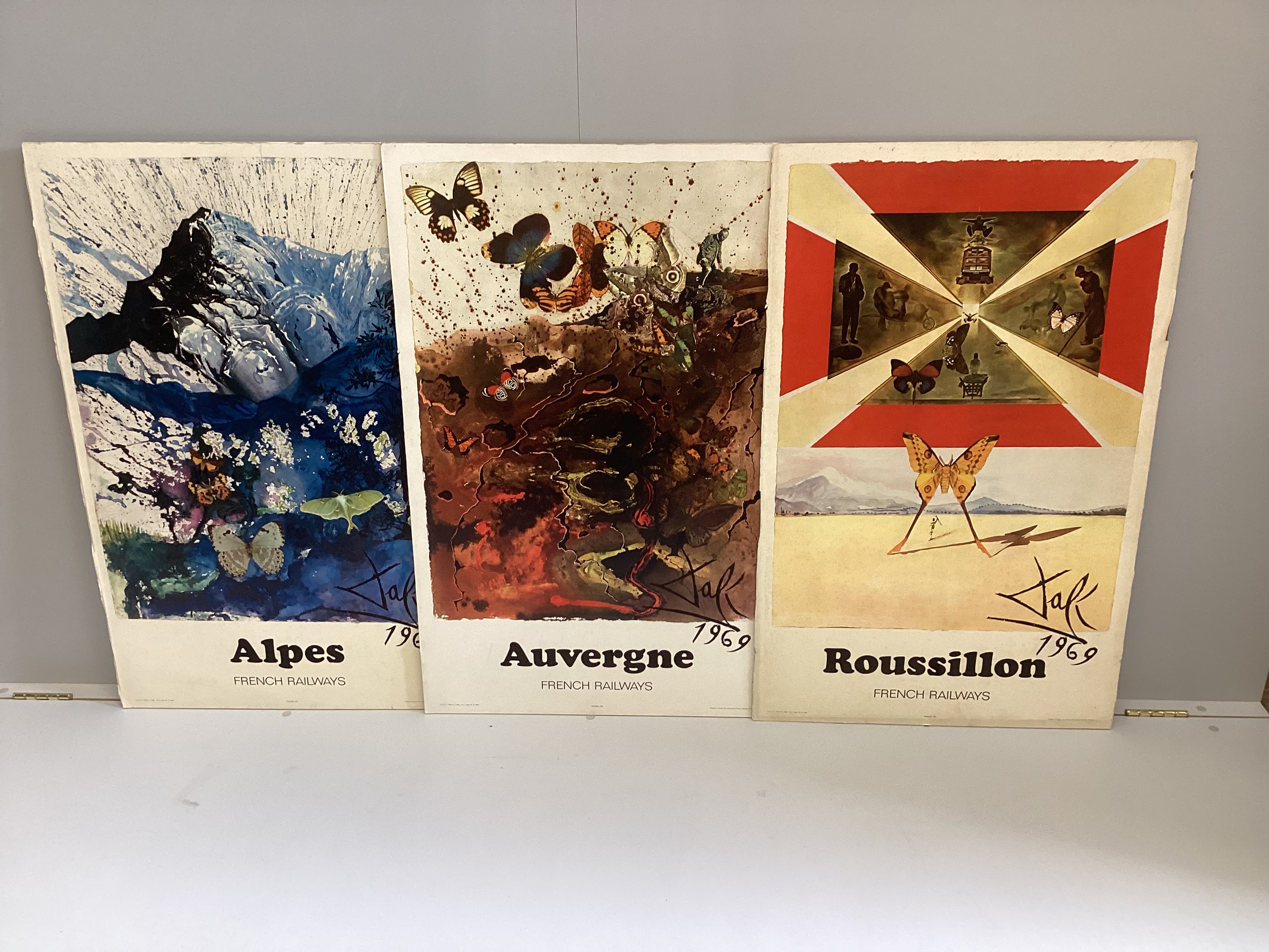 After Salvador Dali - five French railway posters, each width 62cm, height 99cm